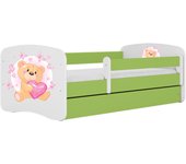 Cama 140 x 70 cm Kocot Kids com colchão BabyDreams Teddybear Butterflies Green
