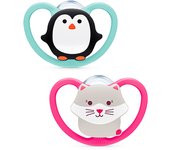 Nuk Chupete Silicona Space Animales 18-36M 2U