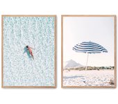 Set de 2 cuadros calidad premium con marco de madera - 30x40 cm o 50x70 cm - POSTER LAB