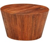 Mesa de centro de madera maciza de mango rugosa 65x65x33 cm, Ø 52x30 cm, Mesita de Salón o Comedor o Auxiliar Mesa de Café Meuble Salón