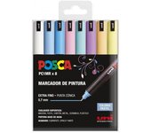 Marcadores de Pintura Posca Pc1mr - Pack de 8 - Punta Roller - Tinta Pigmentada Al Agua