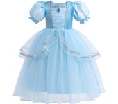 Fluffy Cinderella Elsa Princess Girls Dress Cosplay Ice Snow White Rapunzel Birthday Dresses Beauty and Beast Halloween Costumes