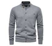 2024 otoño e invierno nuevo cárdigan superior para hombres europeos y americanos suéter informal de negocios de alta calidad de color sólido para hombres