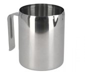 Jarra de leche de acero inoxidable 750 ml, lechera, taza espuma de leche para café, recipiente para calentar 12 x 14 x 9,5 cm, cocina, apto para lavavajillas