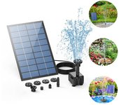 Fuente solar, bomba de fuente solar para jardín al aire libre de 2,0 W con 6 boquillas para baño de pájaros, piscina, decoración del hogar