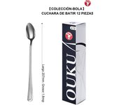 Mr.Spoon Serie Bola Cucharas de 12, 24, 48 o 120 piezas,Acero inoxidable 18/0,Plateado,Económico y funcional,Cuchara de helado largo 145mm,Cuchara de batir 207mm,Mango monobloque,Apto para lavavajillas,Empaque ecológico,Ideal para casa,hotel,restaurante