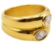 GOLDENCAT Anillo Infinity White Talla 7, Anillo con Circonitas, Anillo de Acero con Circonitas Blancas, Diámetro interno del aro 17,3 mm, Zircon, Acero Inoxidable, Baño Oro 18k