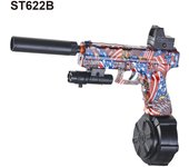 Pistola de juguete eléctrica de perlas de hidrogel, Función 2 en 1 con luces Adecuada para niños mayores de 8 años y adultos.  Para cumpleaños, fiestas, festivales, tiro deportivo al aire libre, juegos grupales