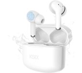 Auriculares inalámbricos KSIX Orion 2, ENC, Aut. 6+18 h, Control táctil, Llamadas, Asist. de voz, Blanco