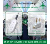 2 In 1 Bluetooth 5.4 Transmitter Receiver Stereo 3.5mm AUX Airplane Audio Wireless Adapter Mic for TV PC Headphone Car Aircraft