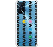 Funda compatible con Oppo A16 - Patron Comecocos Negros Clear