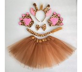 Halloween Giraffe Headband Tie Skirt Gloves Cosplay Kawaii Animal Headgear Christmas Party Costumes A Set Birthday Wearing
