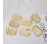 20Pcs Mini Gold Storage Tray Silver Cake Fruit Plate Jewelry Display Plastic Tray Party Sushi Plate for Home Decor Sauce Dish