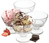 4 tazones para Helado | Vagos anchos para cartel | Tazones versátiles para trifle y ramequines de Vidrio | Tazones de Vidrio transparente para carteles Gourmet