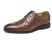 British 46 47 48 plus-size leather shoes Men's lace-up Business dress casual shoes Brogues men's shoes pointed fashion shoes