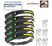 Powerful LED Induction Headlamp XPE+COB Head Flashlight USB Rechargeable Camping Fishing Search Light Waterproof Headlight