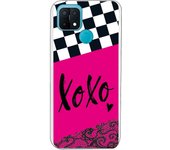Funda compatible con Oppo A15 - Diseño Xoxo fondo rosa