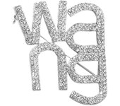 Verde Broche Rhinestone Pin Sparkly Wang Carta - Ropa Accesorios