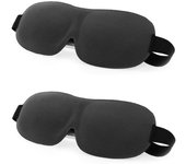 2 Pcs Masque de Nuit, Masque de Sommeil pour Homme Femme, Masque de Voyage 3D Anti-lumière,Masque des Yeux Cache Ergonomique(Noir)