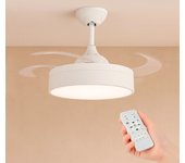 Ventilador de Techo con Luz LED 72W Fría/Neutra/Cálida, Ventilador Invisible con Aspas Retráctiles y Motor DC, Silencioso, Mando a Distancia, Eficiencia Energética. Ventilador con 6 Velocidades y Temporizador.