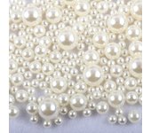 About 360pcs Random Mix 3-10mm No Hole ABS Pearl Bead For DIY Jewelry Making Nail Art  Decor Vase Filler Makeup Brush K0877