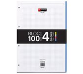 MIQUELRIUS RECAMBIO A4 100H CUADRO 5MM 4 TALADROS 4 COLORES SURTIDOS VARIOS PAPELERIA
