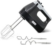 Briebe HM1174BLK Batidora de Varillas Eléctrica 400W Amasadora de Mano Especial Repostería 5 Velocidades + Turbo, 400W, Negro