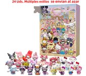 24PCS Sanrio Christmas Advent Calendar Hello Kitty Kuromi Lovely Small PVC Action Figure Countdown Toy Box Girls Birthday Gift