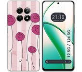 Tumundosmartphone Funda Silicona para Realme 12 5G / 12x 5G diseño Flores Vintage Dibujos
