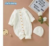 Baby-ropa Cálida para Bebé de 0 At 18M, Pelele de DOT para recién nasido, Niño y Niña, mono de manga Larga sombrero, vestidos de juguete y primavera