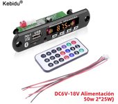 2*25W Stereo 12V 50W Amplifier Car FM Radio Module Stereo Bluetooth 5.0 MP3 Player Decoder Board Support TF USB AUX Recorders