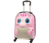 DAM. Maleta trolley infantil en material ligero de ABS de alta resistencia. Con 4 ruedas giratorias 360°. Diseño de Gato. 32x23x45 cm. 32x23x45cm.