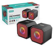 Altavoz Multimedia RGB Iluminación 2.0 - Rojo MA805-RD