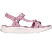 Sandalias Skechers Go Walk Flex para mujer en color rosa