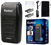 Kemei Rechargeable Cordless Shaver for Men Twin Blade Reciprocating Beard Razor Face Care Multifunction Strong Trimmer  KM-1102