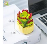 HUIQIBAO MOC Flower Succulents Building Blocks Everlasting Flowerpot Bonsai Gardens Romantic Bricks DIY Potted Plants Model Kids