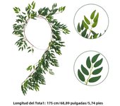 1PC Fake Eucalyptus Rattan Vine Green Willow Leaf Artificial Plants Silk Ivy Wall Hanging Garland Home Wedding Party Decoration