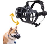 Bozal del perro, cesta transpirable bozal anti morder masticar para perro, perro ajustable silicona suave entrenamiento bozal