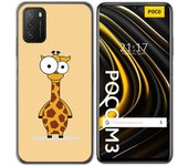 Tumundosmartphone Funda Gel Tpu para Xiaomi POCO M3 / Redmi 9T diseño Jirafa Dibujos