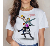 Freddie Mercury Queen Band T Shirt Women Harajuku Vintage Ullzang T-shirt Fashion Queen Tshirt 90s Graphic Rock Top Tees Female