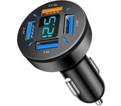 4 Ports USB Car Charger Fast Charging PD Quick Charge 3.0 USB C Car Phone Charger Adapter For iPhone 13 12 Xiaomi Samsung