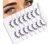 7 Pairs of Segmented Transparent Terrier Tail Cross Type False Eyelashes