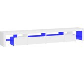 vidaXL Mueble de TV con luces LED blanco 260x36,5x40 cm