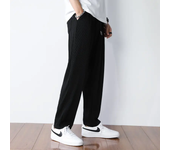 Summer White Casual Pants Men's Ice Silk Pants Men's Drape Floor Mop Pants  Korean Straight Loose Wide Leg Long Pants