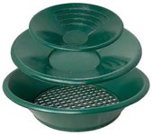 10/14/15 inch Washing Gold Panning Machine Screen Mining Screen Metal Detection Tools Sieve Gold Pan Green Plastic Bowl 1/3 PCS