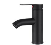 Grifo Negro mate, Grifo monomando para lavabo de Cobre, Grifo para Baño de Agua fría y Caliente mate, Grifos elegantes y Diseño retro, Grifo con Palanca de solo orificio, Basin duradero (1 Unidad)