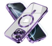 Luxury Magnetic Plating Case For iPhone 15 16 Pro Max Plus Pro Camera Lens Protector Glass For Magsafe Wireless Charger Cover