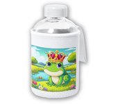 MERCHANDMANIA BIDON CRISTAL CON FUNDA SOFT SHELL el principe rana cuento niños infantil dibujos tapon seguridad botella