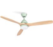 Create - Ventilador de Techo Silencioso con Motor DC y Aspas de Madera Natural - 6 Velocidades