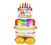 Globo Foil Gigante Airloonz Tarta Happy Birthday 68X134 cm